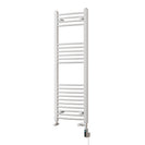 Zennor - White Dual Fuel Towel Rail H1200mm x W400mm Thermostatic WIFI - Curved