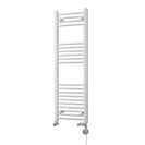 Zennor - White Dual Fuel Towel Rail H1200mm x W400mm Thermostatic - Curved