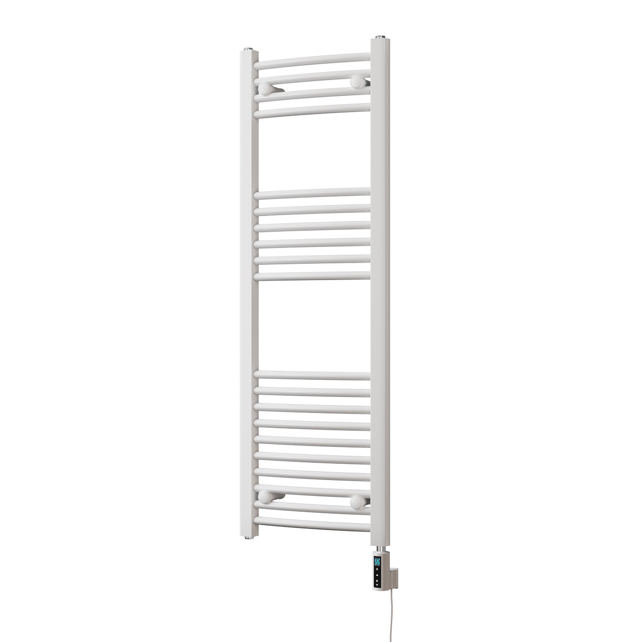 Zennor - White Electric Towel Rail H1200mm x W400mm Curved 300w Thermostatic WIFI