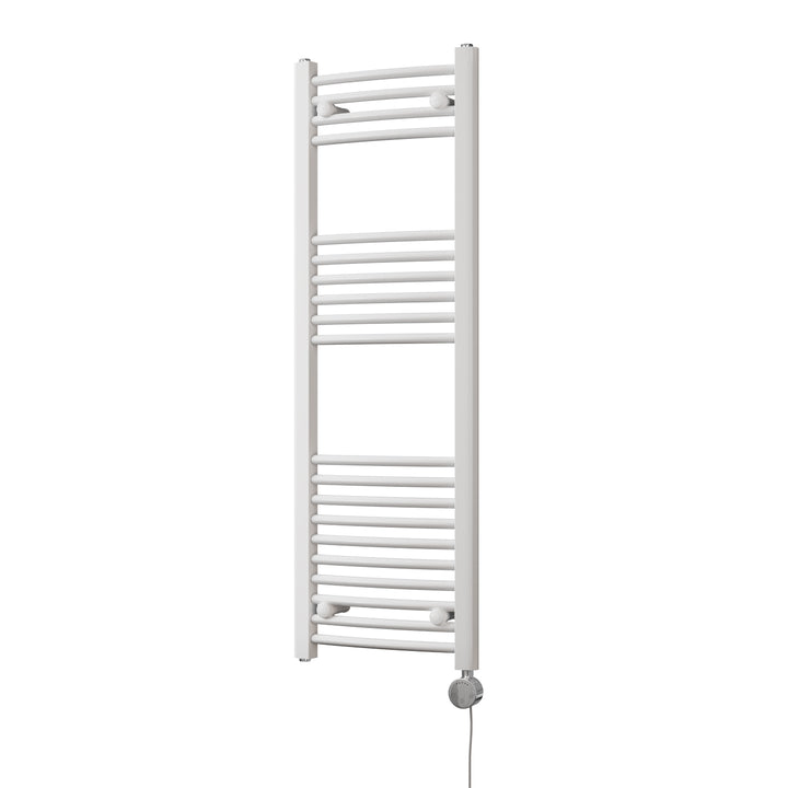Zennor - White Electric Towel Rail H1200mm x W400mm Curved 400w Thermostatic