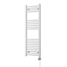 Zennor - White Electric Towel Rail H1200mm x W400mm Curved 400w Thermostatic
