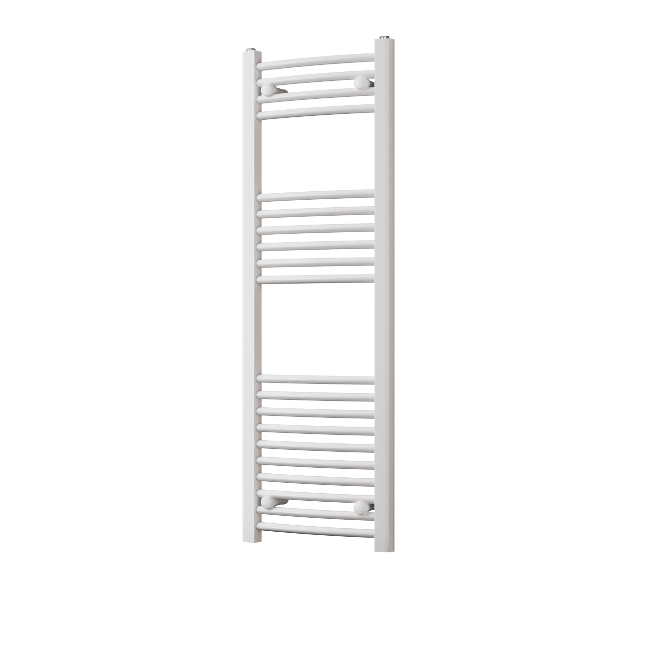 Zennor - White Heated Towel Rail - H1200mm x W400mm - Curved