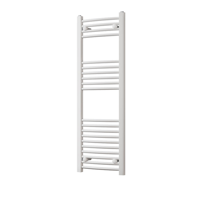 Zennor - White Heated Towel Rail - H1200mm x W400mm - Curved