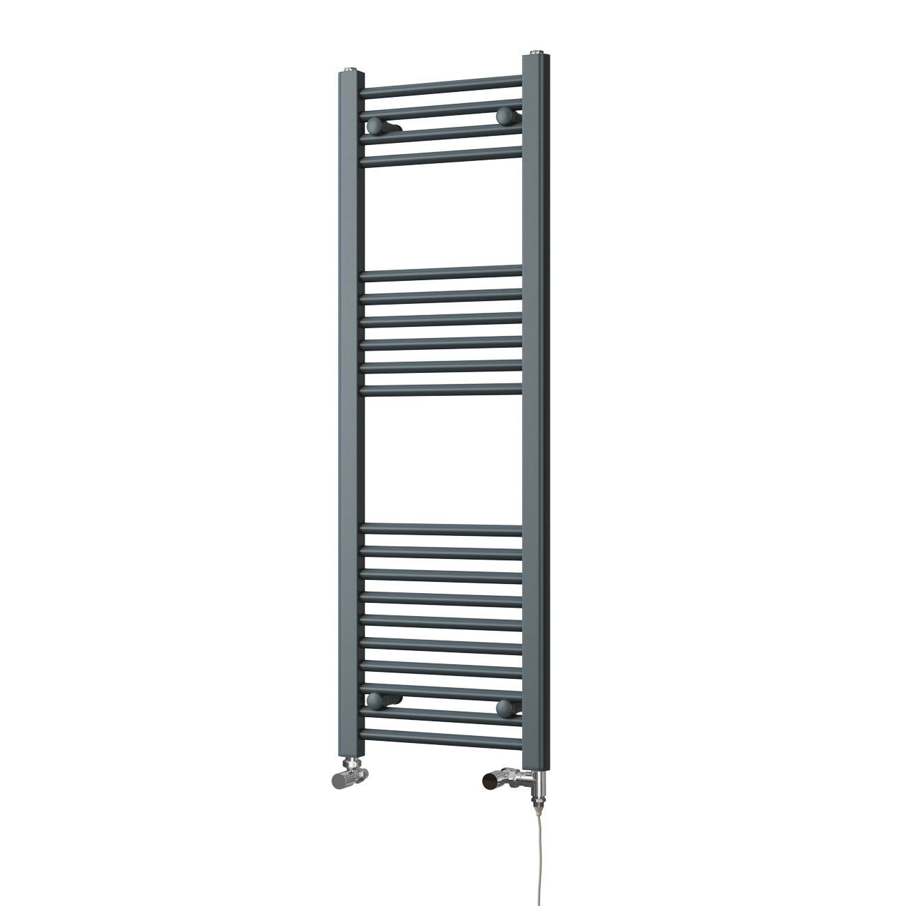 Zennor - Anthracite Dual Fuel Towel Rail H1200mm x W400mm Standard - Straight