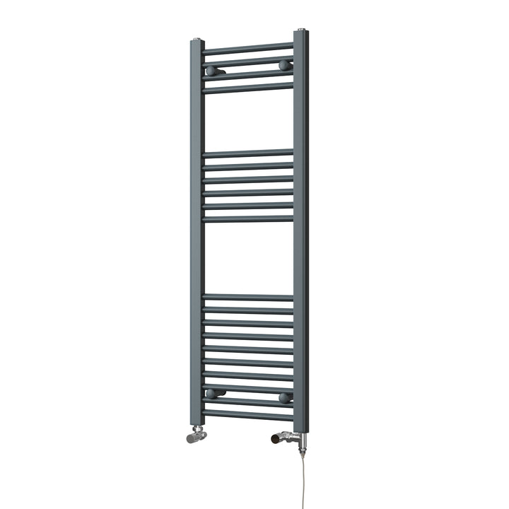 Zennor - Anthracite Dual Fuel Towel Rail H1200mm x W400mm Standard - Straight
