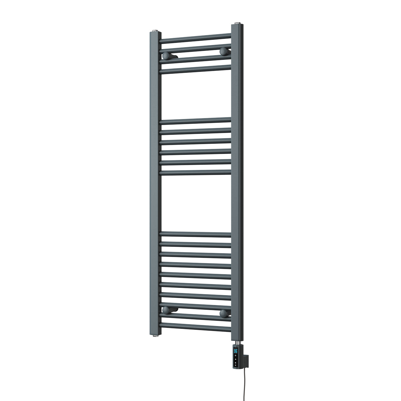 Zennor - Anthracite Electric Towel Rail H1200mm x W400mm Straight 300w Thermostatic WIFI