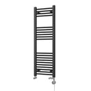 Zennor - Black Dual Fuel Towel Rail H1200mm x W400mm Thermostatic - Straight