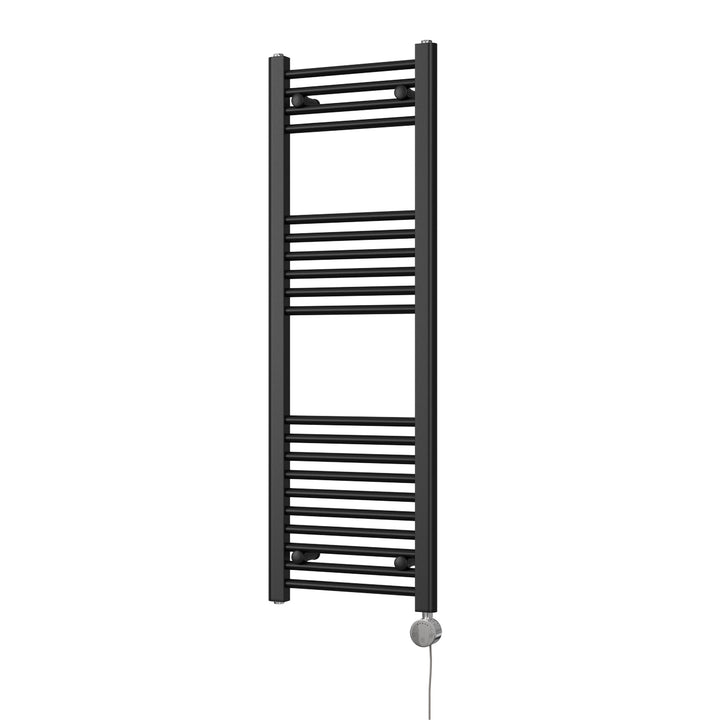 Zennor - Black Electric Towel Rail H1200mm x W400mm Straight 400w Thermostatic