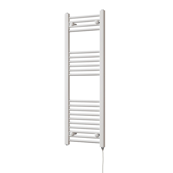 Zennor - White Electric Towel Rail H1200mm x W400mm Straight 400w Standard
