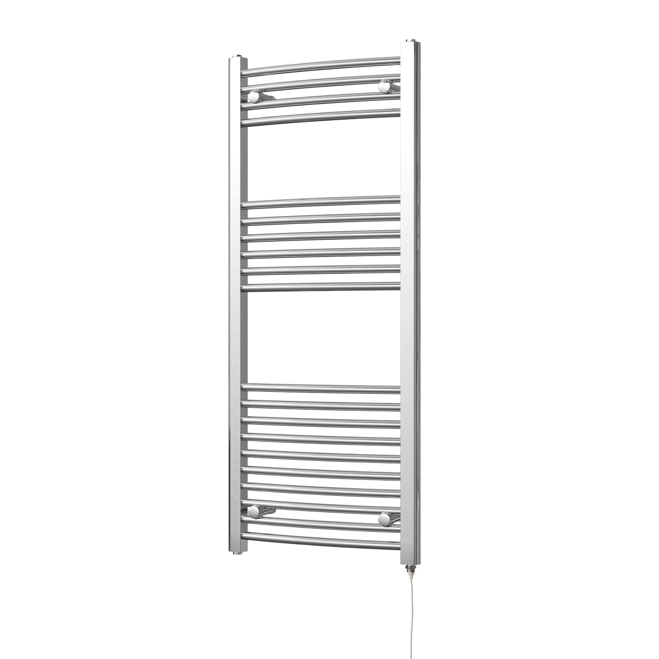 Zennor - Chrome Electric Towel Rail H1200mm x W500mm Curved 300w Standard