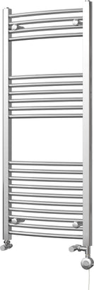 Zennor - Chrome Dual Fuel Towel Rail H1200mm x W500mm Thermostatic - Curved