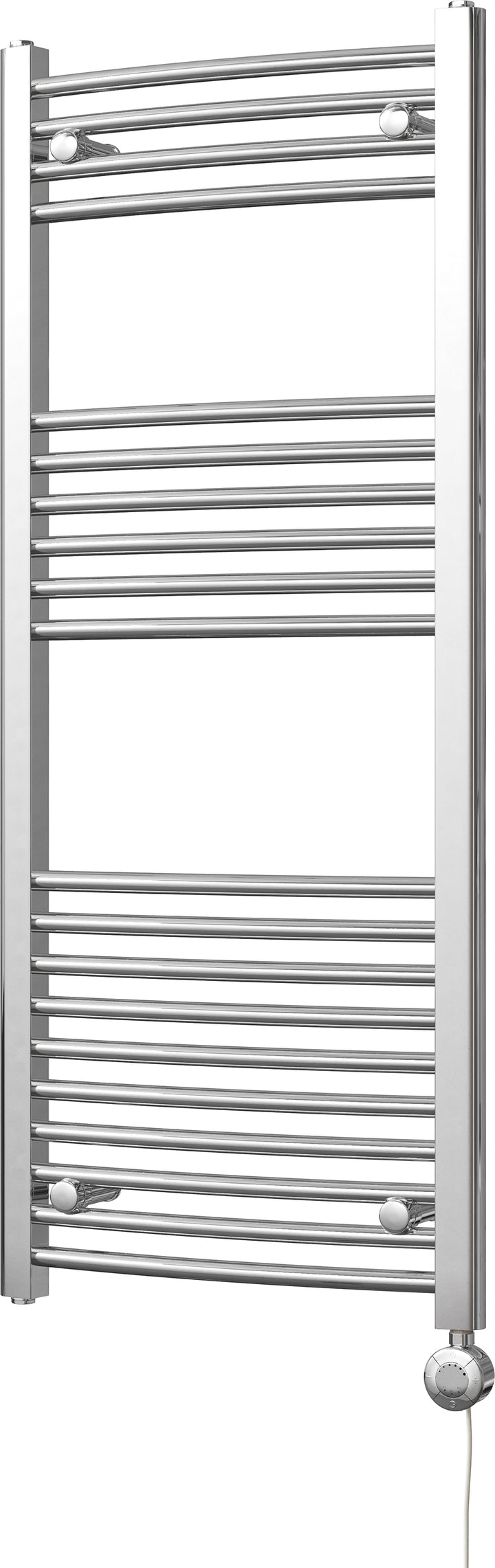 Zennor - Chrome Electric Towel Rail H1200mm x W500mm Curved 300w Thermostatic