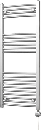 Zennor - Chrome Electric Towel Rail H1200mm x W500mm Curved 300w Thermostatic