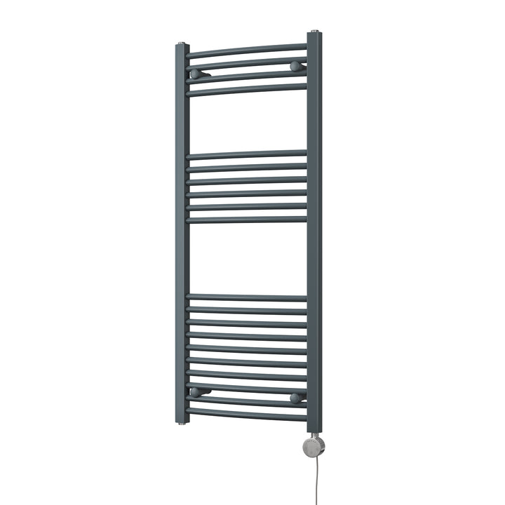 Zennor - Anthracite Electric Towel Rail H1200mm x W500mm Curved 500w Thermostatic