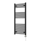 Zennor - Black Electric Towel Rail H1200mm x W500mm Curved 500w Thermostatic