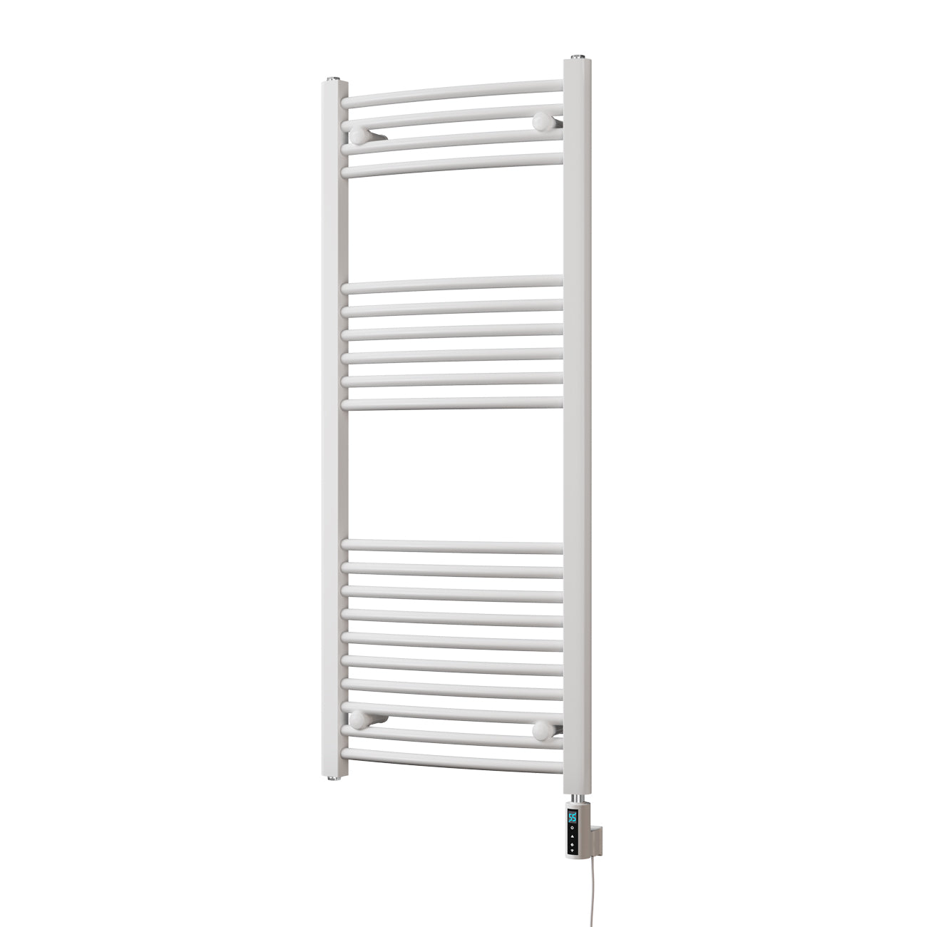 Zennor - White Electric Towel Rail H1200mm x W500mm Curved 600w Thermostatic WIFI