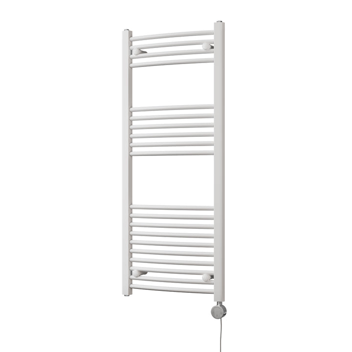 Zennor - White Electric Towel Rail H1200mm x W500mm Curved 600w Thermostatic