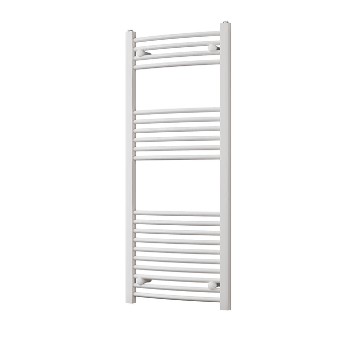 Zennor - White Heated Towel Rail - H1200mm x W500mm - Curved
