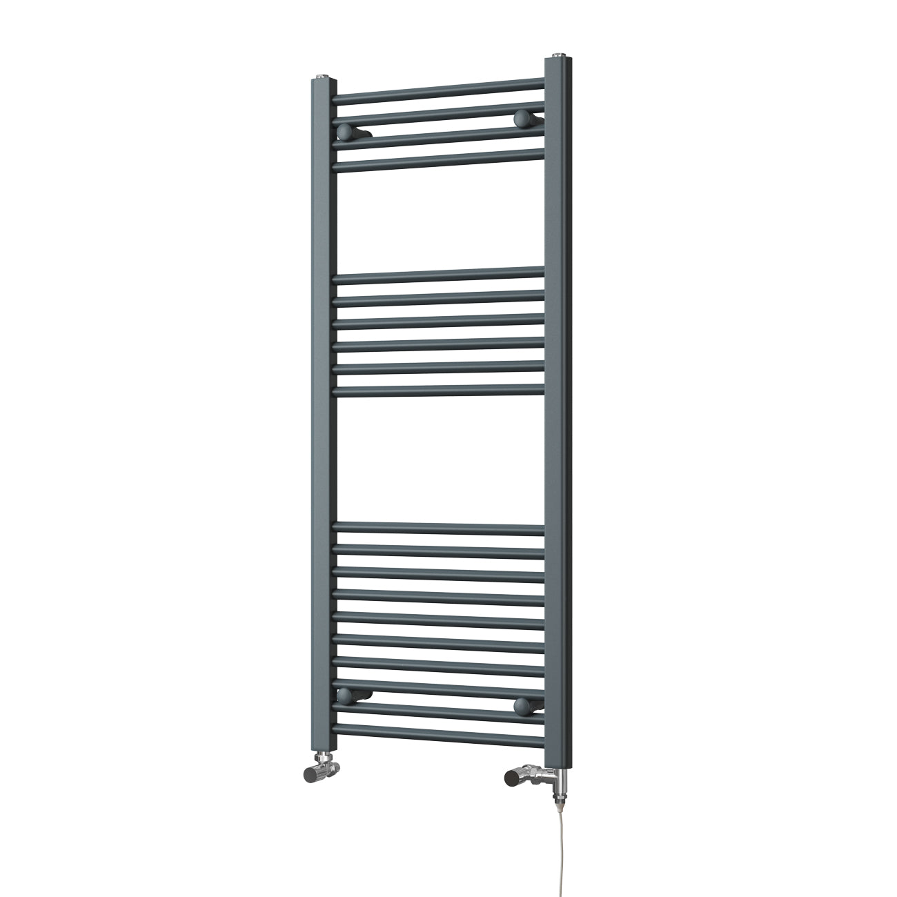 Zennor - Anthracite Dual Fuel Towel Rail H1200mm x W500mm Standard - Straight
