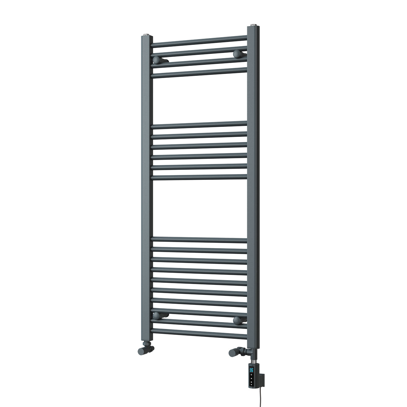 Zennor - Anthracite Dual Fuel Towel Rail H1200mm x W500mm Thermostatic WIFI - Straight