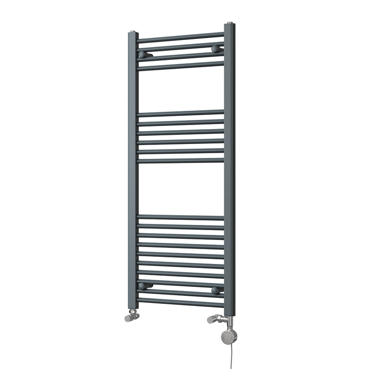 Zennor - Anthracite Dual Fuel Towel Rail H1200mm x W500mm Thermostatic - Straight