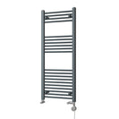 Zennor - Anthracite Dual Fuel Towel Rail H1200mm x W500mm Thermostatic - Straight