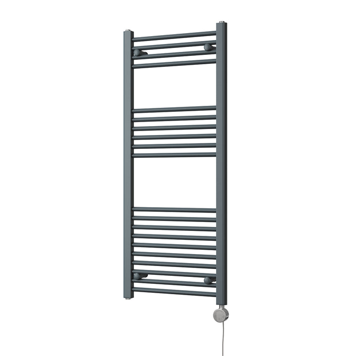 Zennor - Anthracite Electric Towel Rail H1200mm x W500mm Straight 500w Thermostatic