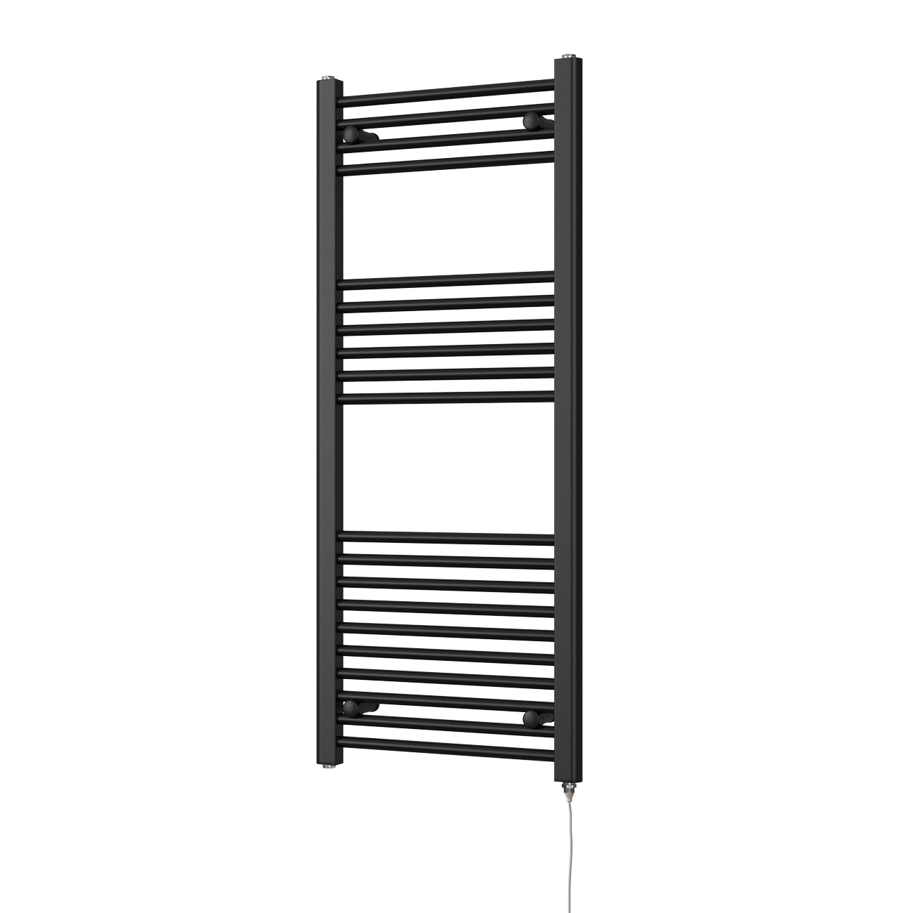 Zennor - Black Electric Towel Rail H1200mm x W500mm Straight 400w Standard
