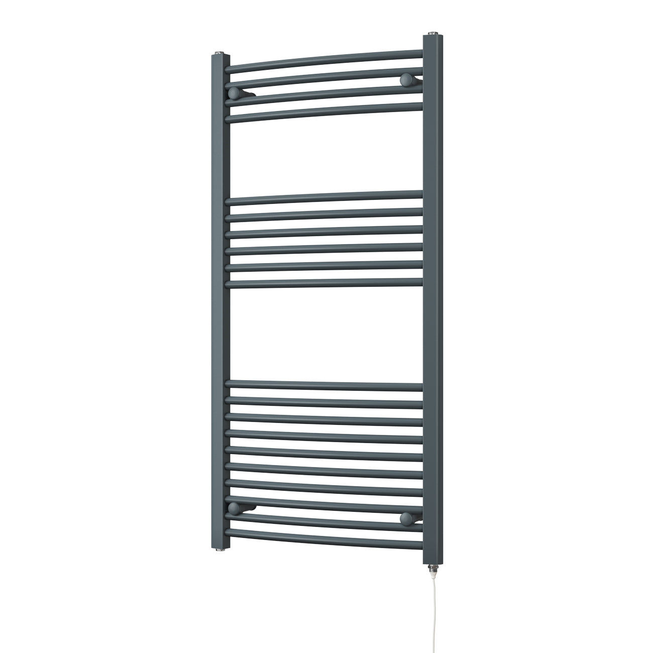 Zennor - Anthracite Electric Towel Rail H1200mm x W600mm Curved 500w Standard