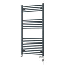 Zennor - Anthracite Dual Fuel Towel Rail H1200mm x W600mm Thermostatic - Curved