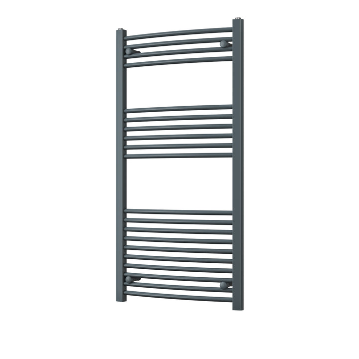 Zennor - Anthracite Heated Towel Rail - H1200mm x W600mm - Curved