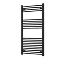 Zennor - Black Heated Towel Rail - H1200mm x W600mm - Curved
