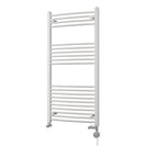 Zennor - White Dual Fuel Towel Rail H1200mm x W600mm Thermostatic - Curved