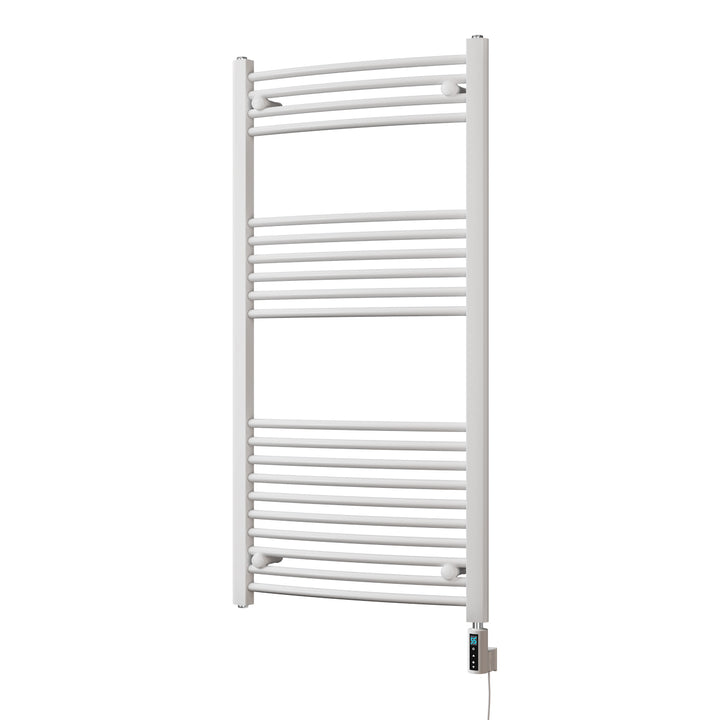 Zennor - White Electric Towel Rail H1200mm x W600mm Curved 600w Thermostatic WIFI