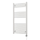 Zennor - White Electric Towel Rail H1200mm x W600mm Curved 600w Thermostatic