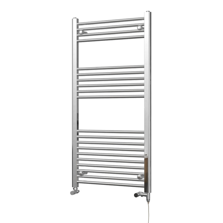 Zennor - Chrome Dual Fuel Towel Rail H1200mm x W600mm Standard - Straight
