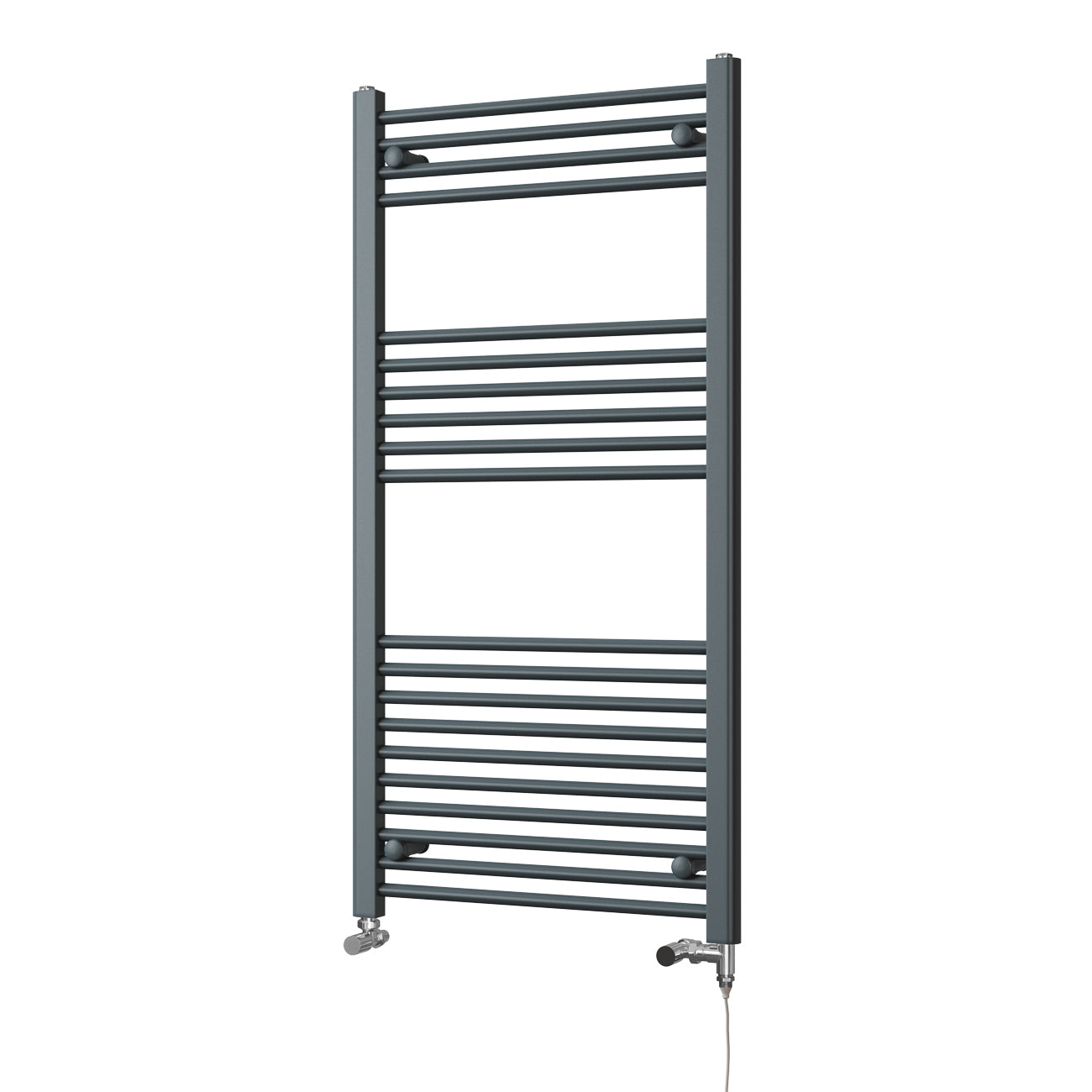 Zennor - Anthracite Dual Fuel Towel Rail H1200mm x W600mm Standard - Straight