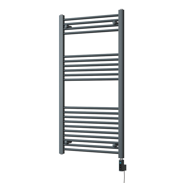 Zennor - Anthracite Electric Towel Rail H1200mm x W600mm Straight 600w Thermostatic WIFI