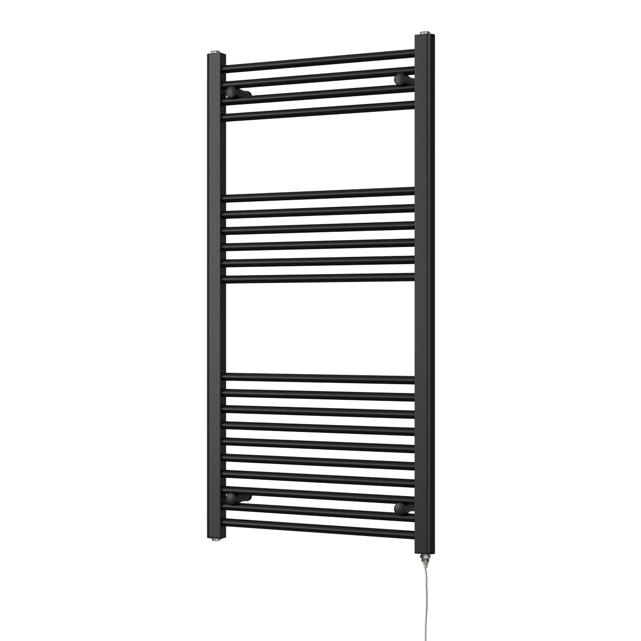 Zennor - Black Electric Towel Rail H1200mm x W600mm Straight 500w Standard