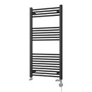 Zennor - Black Dual Fuel Towel Rail H1200mm x W600mm Thermostatic - Straight