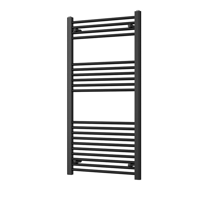 Zennor - Black Heated Towel Rail - H1200mm x W600mm - Straight