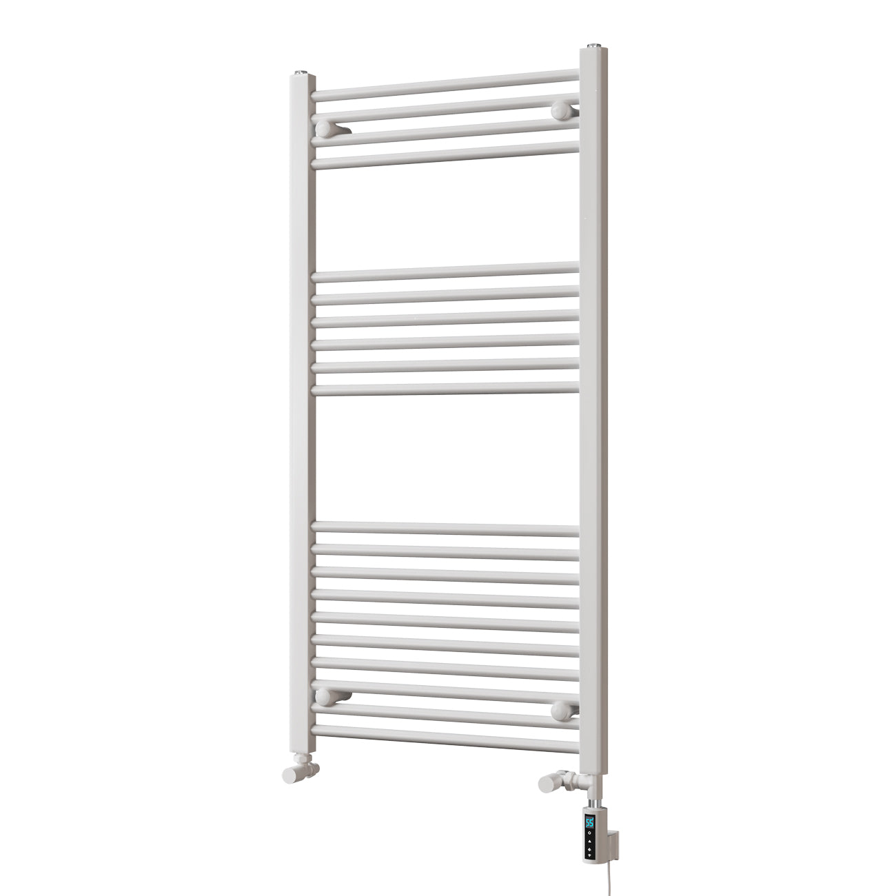 Zennor - White Dual Fuel Towel Rail H1200mm x W600mm Thermostatic WIFI - Straight