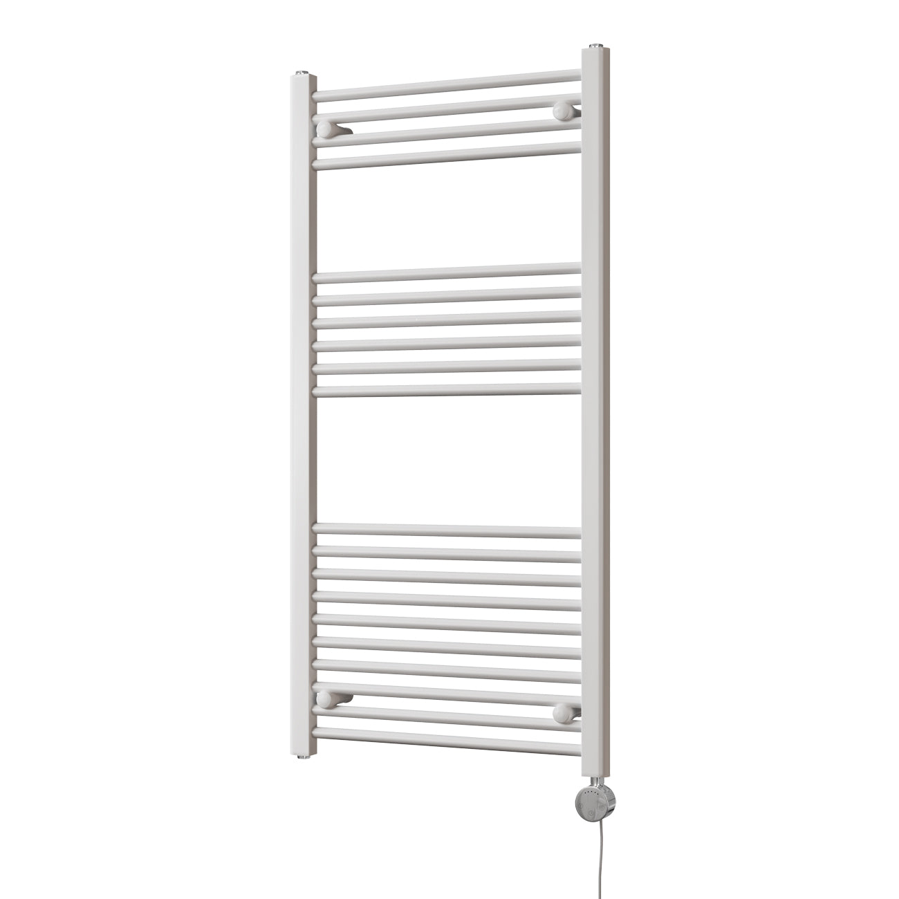 Zennor - White Electric Towel Rail H1200mm x W600mm Straight 600w Thermostatic