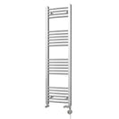 Zennor - Chrome Dual Fuel Towel Rail H1400mm x W400mm Thermostatic - Curved