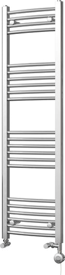 Zennor - Chrome Dual Fuel Towel Rail H1400mm x W400mm Thermostatic - Curved