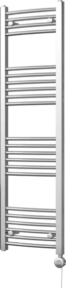 Zennor - Chrome Electric Towel Rail H1400mm x W400mm Curved 300w Thermostatic