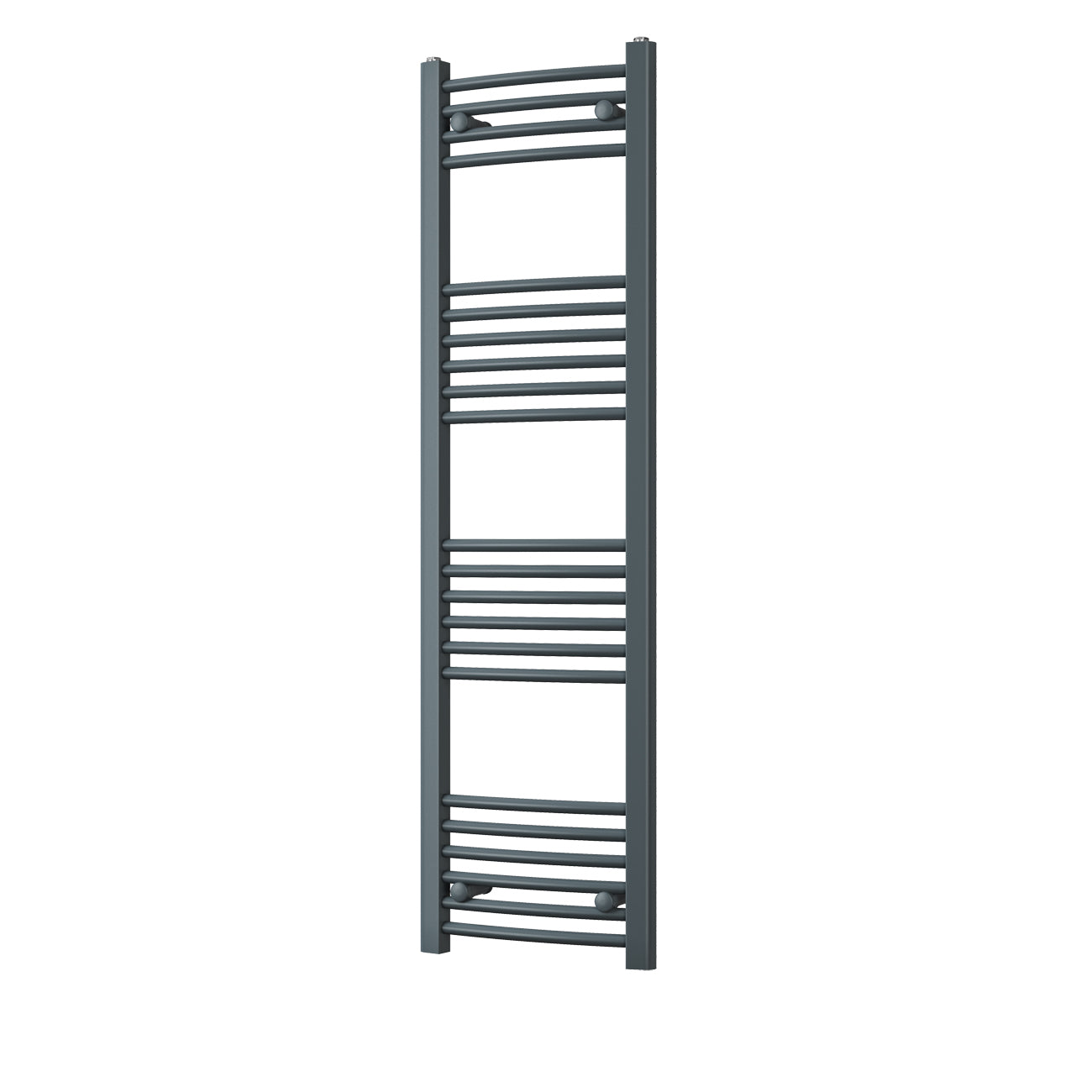 Zennor - Anthracite Heated Towel Rail - H1400mm x W400mm - Curved