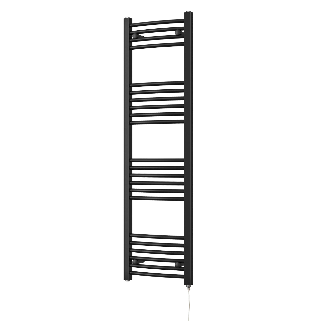 Zennor - Black Electric Towel Rail H1400mm x W400mm Curved 400w Standard