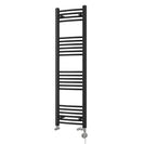 Zennor - Black Dual Fuel Towel Rail H1400mm x W400mm Thermostatic - Curved