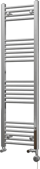 Zennor - Chrome Dual Fuel Towel Rail H1400mm x W400mm Thermostatic - Straight
